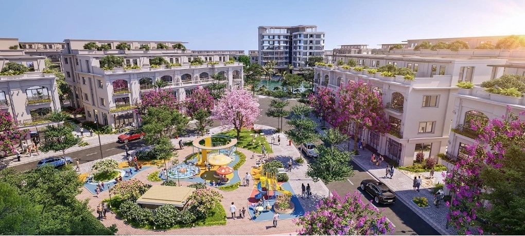 Phối cảnh quần thể tiện ích của đô thị The Gateway City tại xã Ân Thi. Ảnh: CĐT