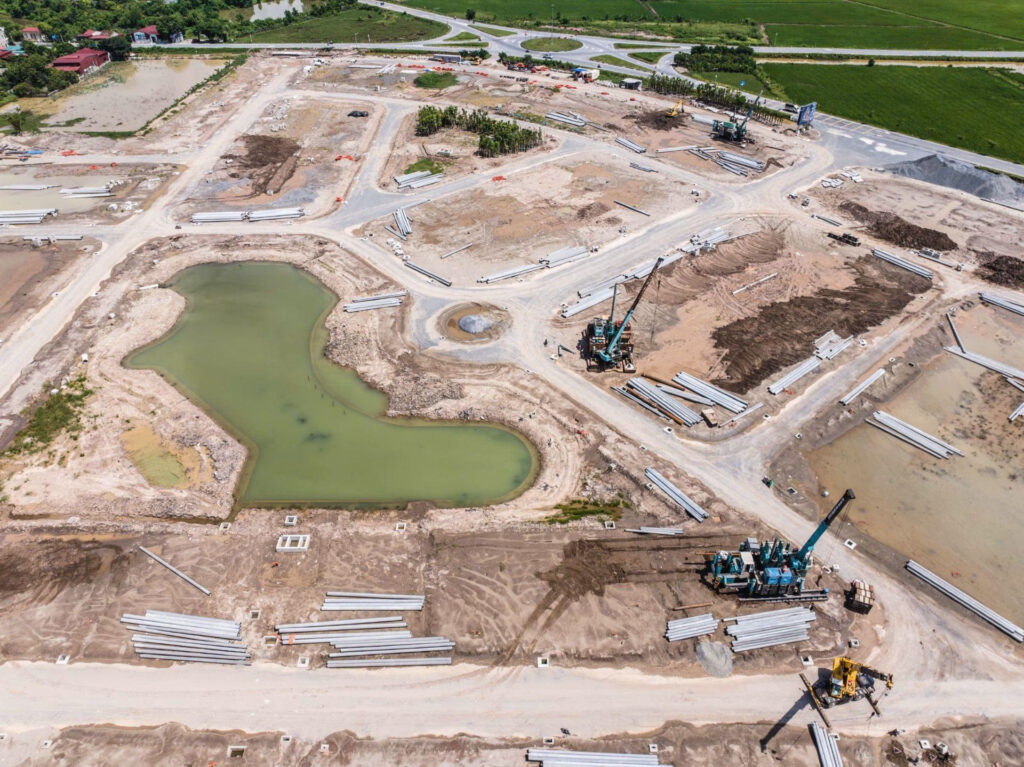 Hạ tầng đang dần hình thành diện mạo khu đô thị mới, phản ánh sự quyết liệt trong tổ chức thi công. Ảnh: An Housing